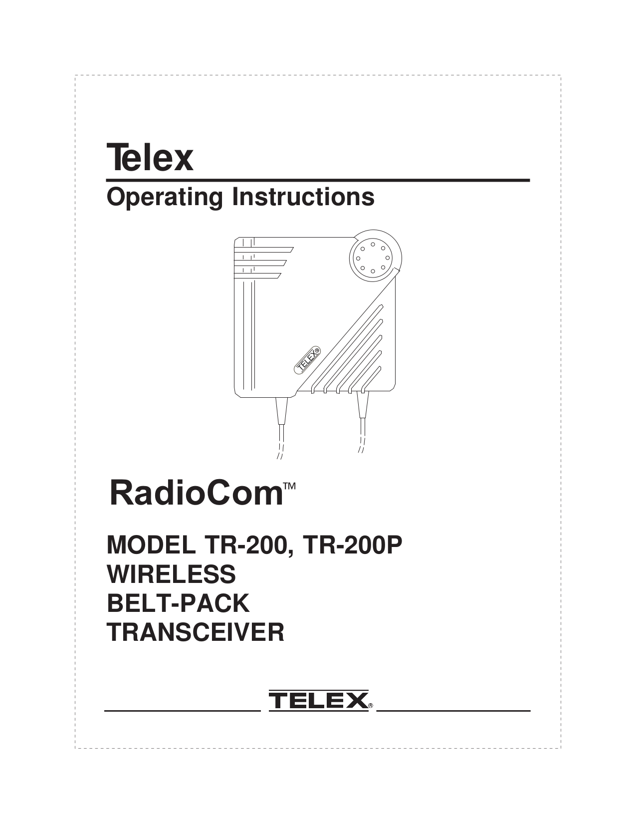 Download free pdf for Telex TR-200P Intercom System Other manual